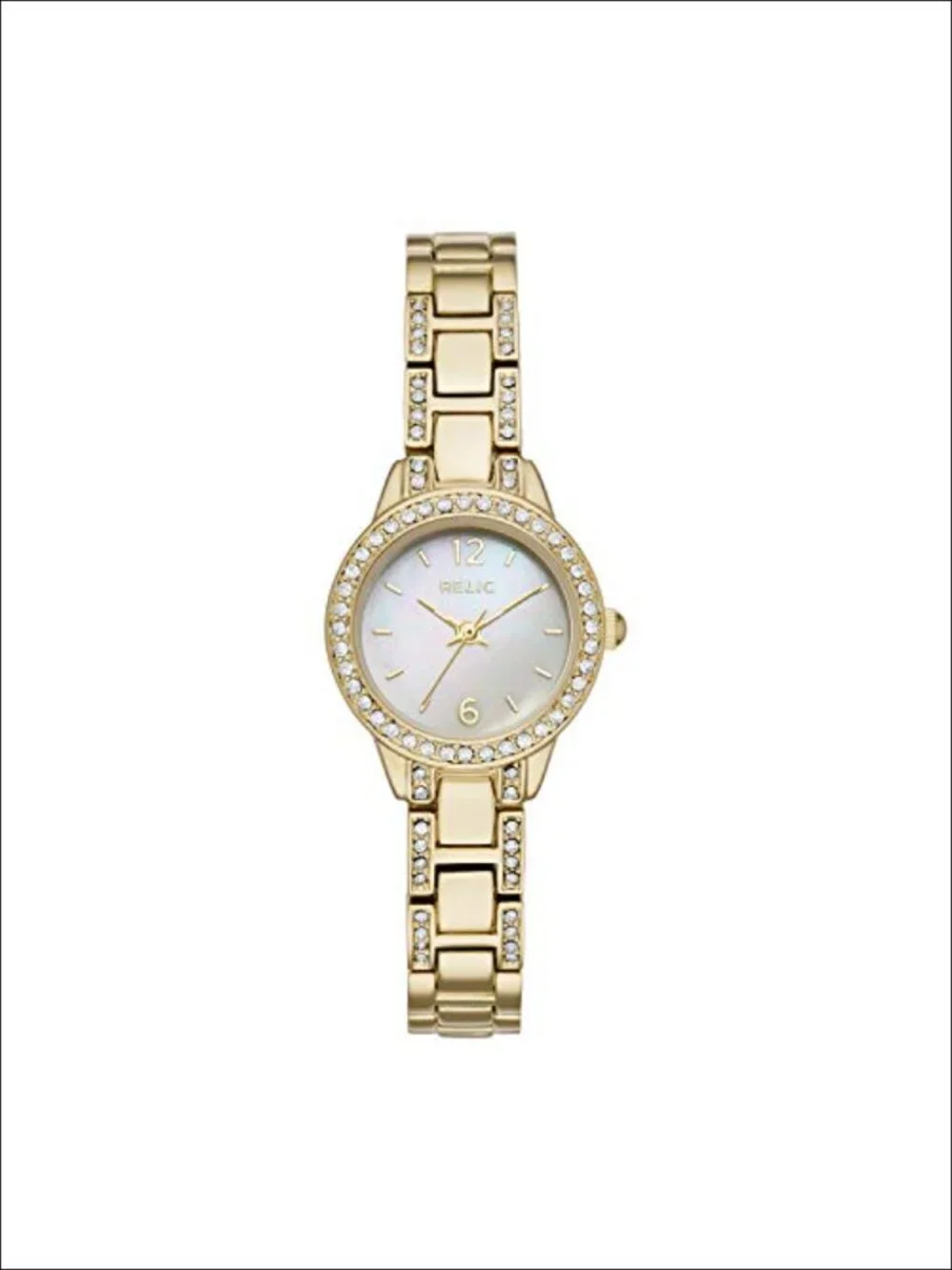 Analog Dress Watch with Mother-of-Pearl Dial, 23mm Case, Quartz Movement